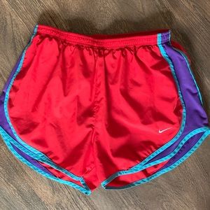 Nike Red and Purple Athletic Shorts